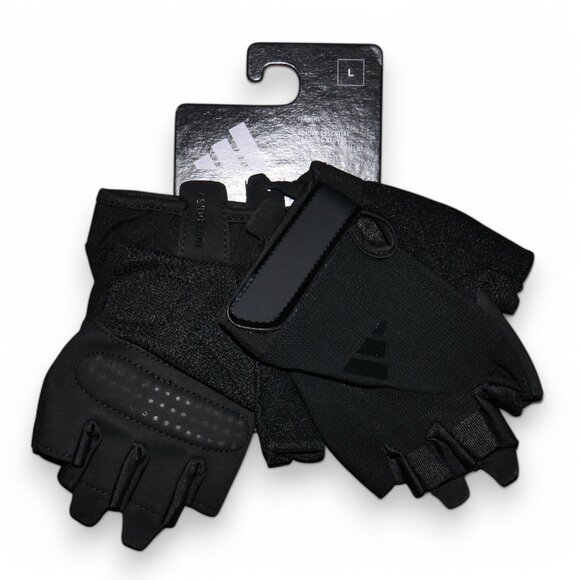 Adidas Half Finger Weightlifting Gloves Size Small Gym Training Stretch Fit NWT - Picture 13 of 16